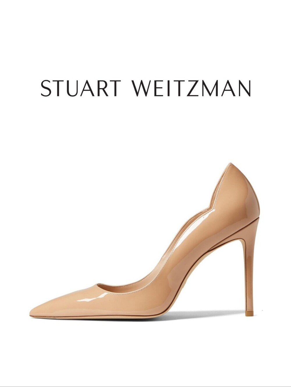 Stuart Weitzman Womens Stuart 100 Scallop Pump Adobe Size 9.5 B  Stiletto
